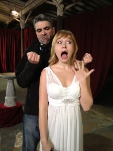 John V. Knowles with Sarah Stouffer, who plays "Britney" in Chastity Bites.